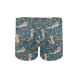 Raccoon tropical leaves pattern Men's Swimming Trunks