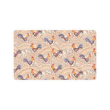 Cute rooster chicken cock floral ornament backgrou Doormat