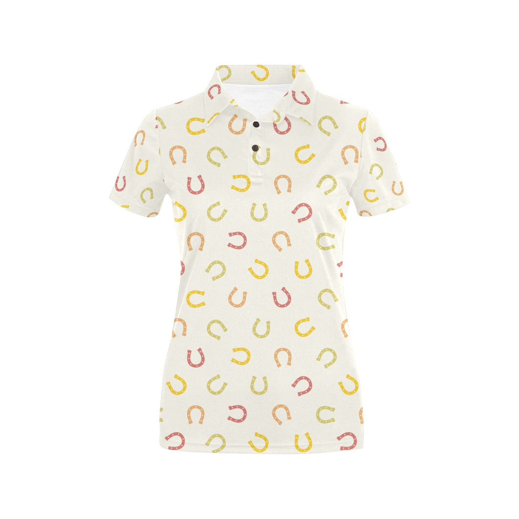Horseshoes Pattern Print Design 02 Women's All Over Print Polo Shirt