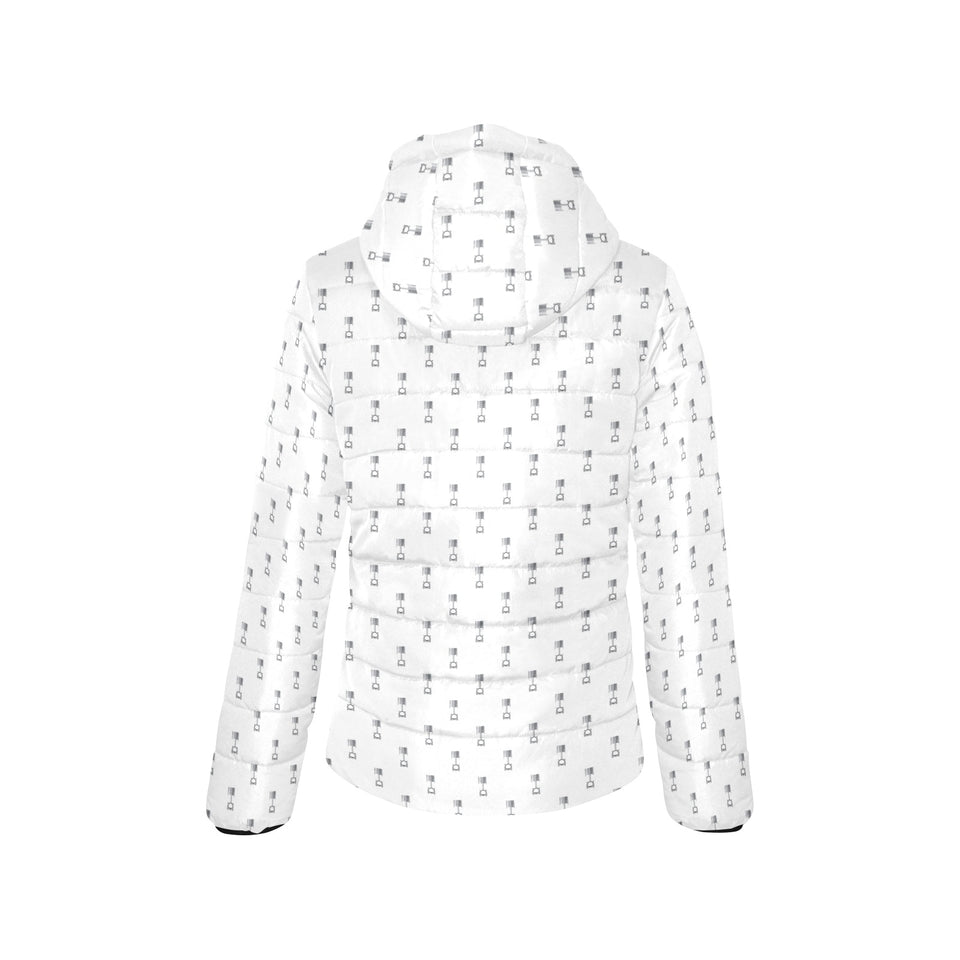 Engine Piston Background Pattern Print Design 01 Women's Padded Hooded Jacket