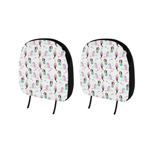 cute mermaid dolphin fish starfish pattern Car Headrest Cover