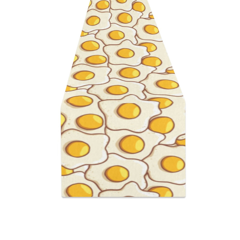 Fried Eggs Pattern Print Design 02 Table Runner