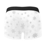 Snowflake pattern white background Men's All Over Print Boxer Briefs Men's Underwear