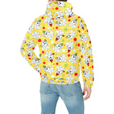 Yorkshire Terrier Pattern Print Design 05 Men's Padded Hooded Jacket