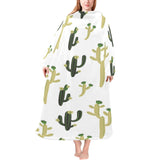 Cute cactus pattern Blanket Robe with Sleeves