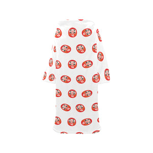 Daruma japanese wooden doll pattern Blanket Robe with Sleeves