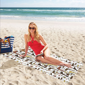 Giraffe Pattern Print Design 05 Beach Towel
