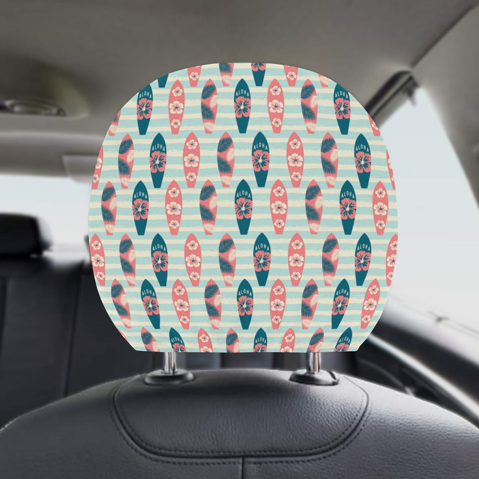 Surfboard Pattern Print Design 02 Car Headrest Cover