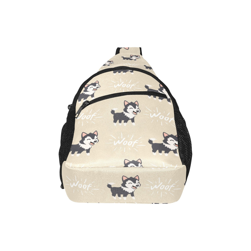 Cute Siberian Husky All Over Print Chest Bag