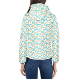 Fried Eggs Pattern Print Design 04 Women's Padded Hooded Jacket