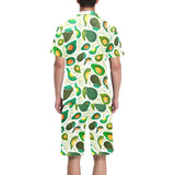 Avocado design pattern Men's V-Neck Short Pajama Set