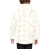 Bread Toast Pattern Print Design 01 Kids' Boys' Girls' Padded Hooded Jacket