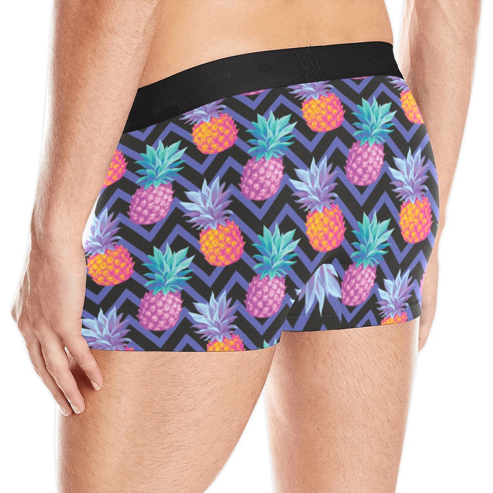 Pineapples pattern zigzag background Men's All Over Print Boxer Briefs Men's Underwear