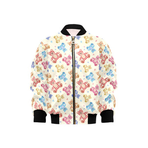 Teddy Bear Pattern Print Design 05 Kids' Boys' Girls' Bomber Jacket