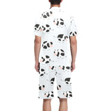 Cute cows pattern Men's V-Neck Short Pajama Set