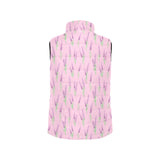 Lavender pattern pink background Women's Padded Vest