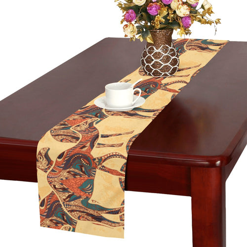 Camel polynesian tribal design pattern Table Runner