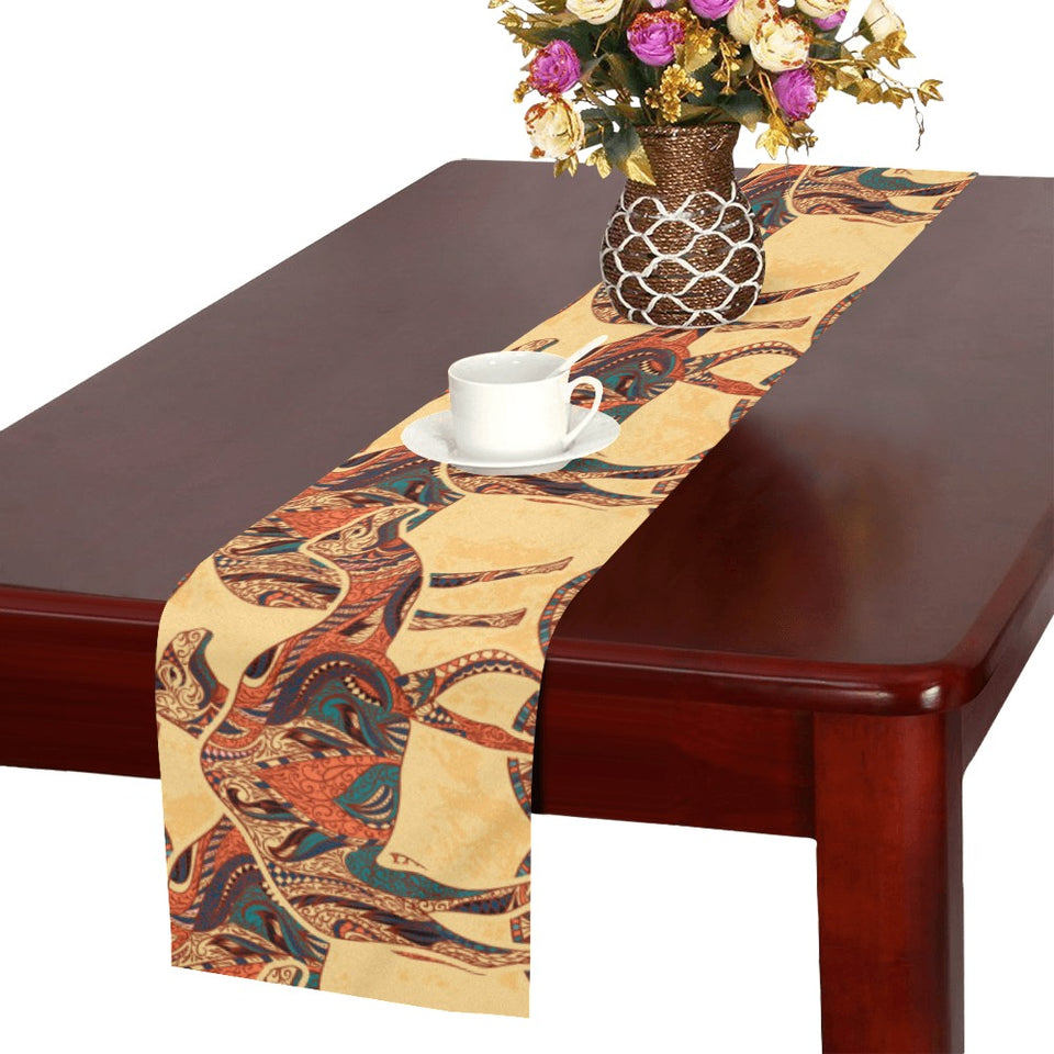 Camel polynesian tribal design pattern Table Runner