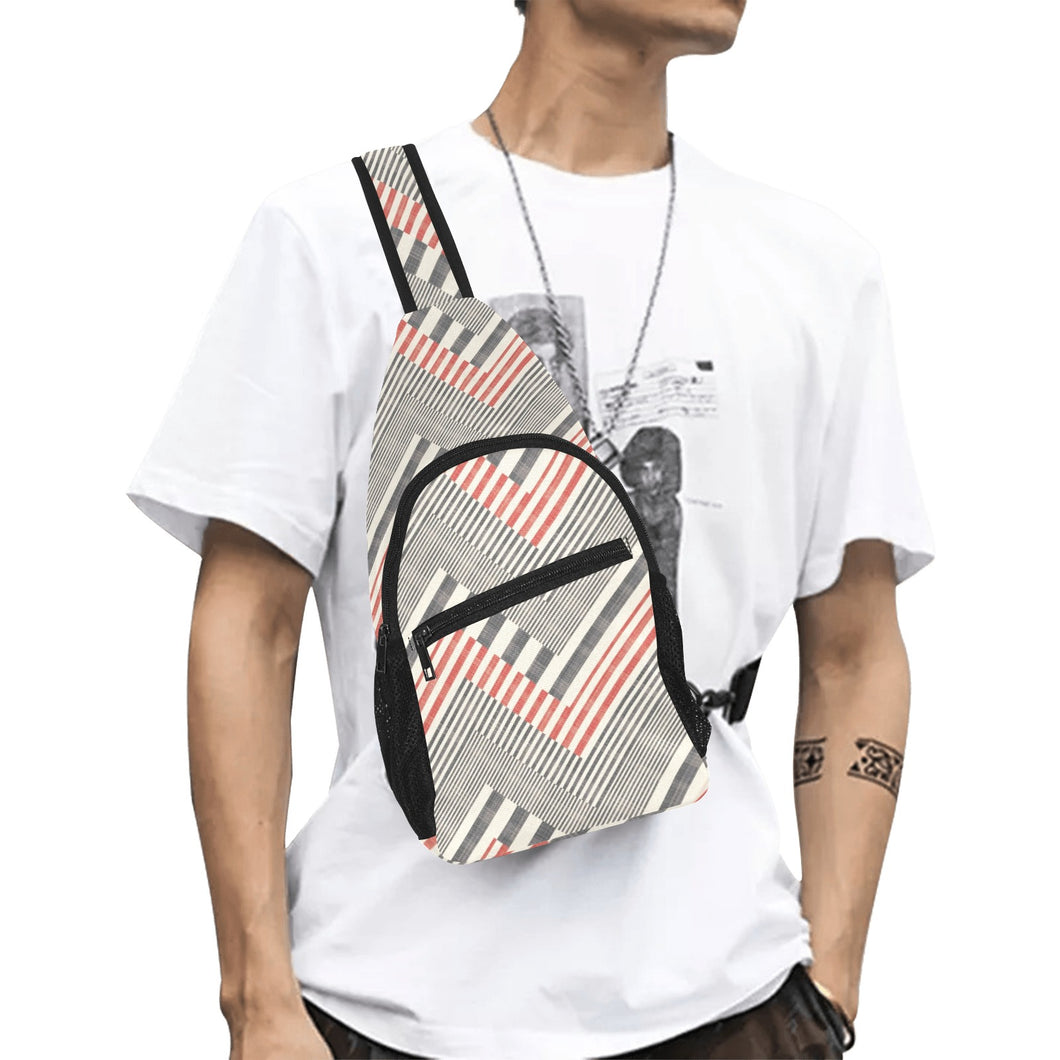 zigzag chevron striped pattern All Over Print Chest Bag