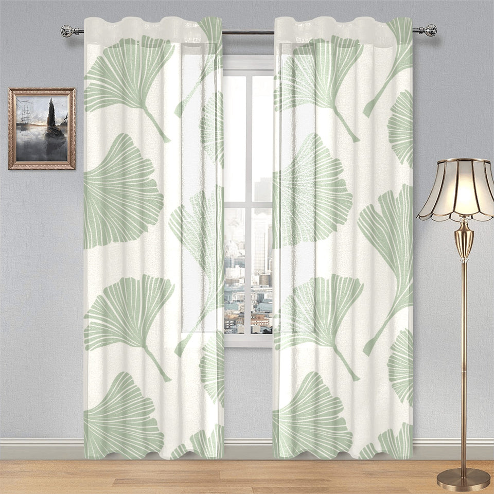 Ginkgo leaves pattern Gauze Curtain