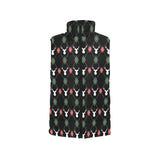 Deer Christmas new year pattern argyle Women's Padded Vest