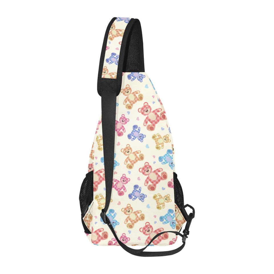 Teddy Bear Pattern Print Design 05 All Over Print Chest Bag