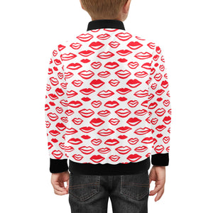 Lips Pattern Print Design 05 Kids' Boys' Girls' Bomber Jacket