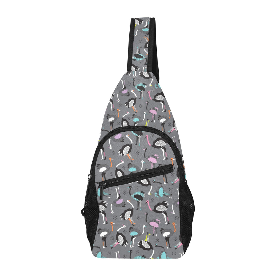 Ostrich Pattern Print Design 01 All Over Print Chest Bag
