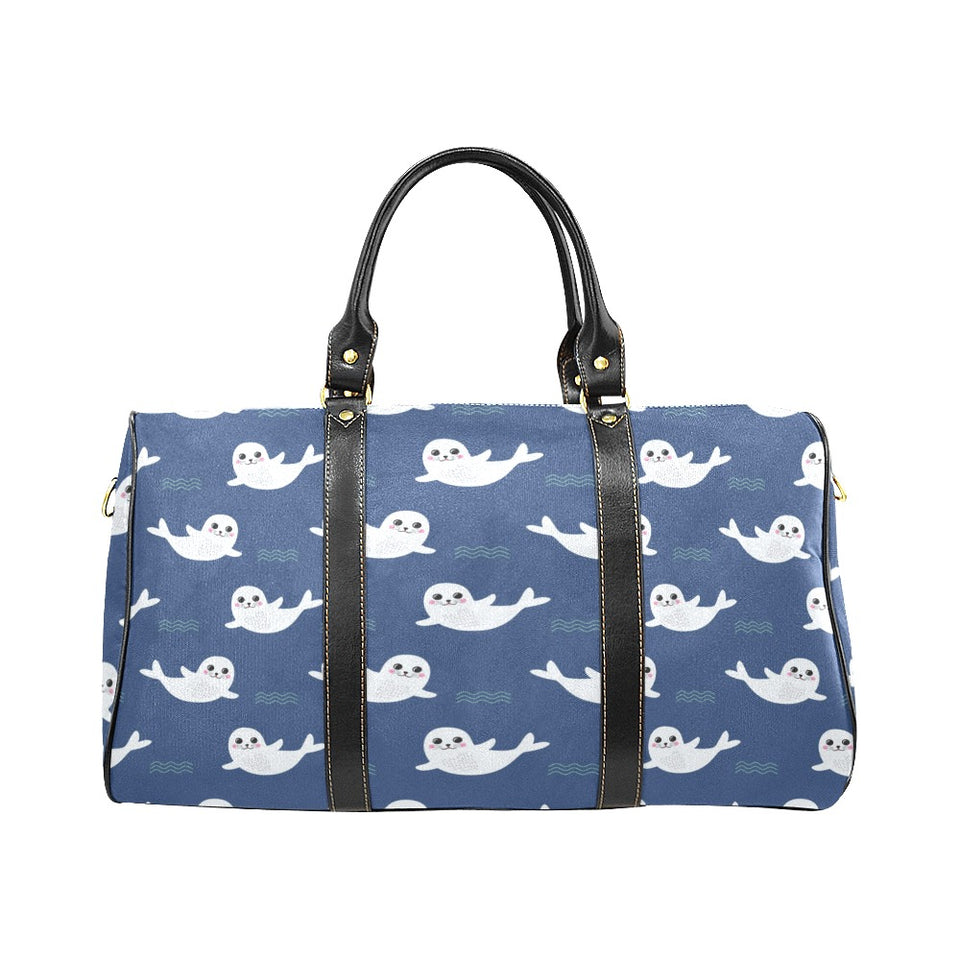 Cute white baby sea lion seal pattern Travel Bag