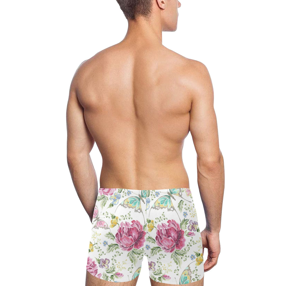 Hand drawn butterfly rose Men's Swimming Trunks