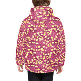 Popcorn Pattern Print Design 02 Kids' Boys' Girls' Padded Hooded Jacket