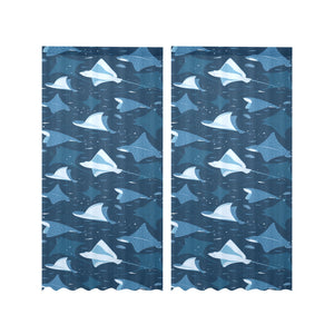 Stingray Pattern Print Design 04 Gauze Curtain