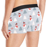 Snowman christmas  tree snow gray background Men's All Over Print Boxer Briefs Men's Underwear