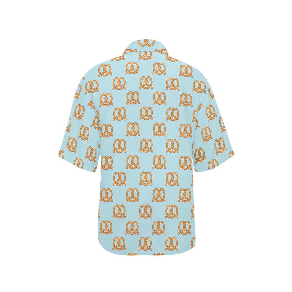 Pretzels Pattern Print Design 03 Women's All Over Print Hawaiian Shirt