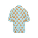 Pretzels Pattern Print Design 03 Women's All Over Print Hawaiian Shirt