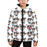 Cute ninja design pattern Kids' Boys' Girls' Padded Hooded Jacket