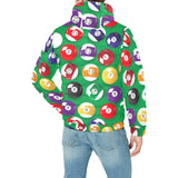 Billiard Ball Pattern Print Design 02 Men's Padded Hooded Jacket