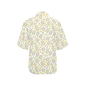 Tennis Pattern Print Design 02 Women's All Over Print Hawaiian Shirt