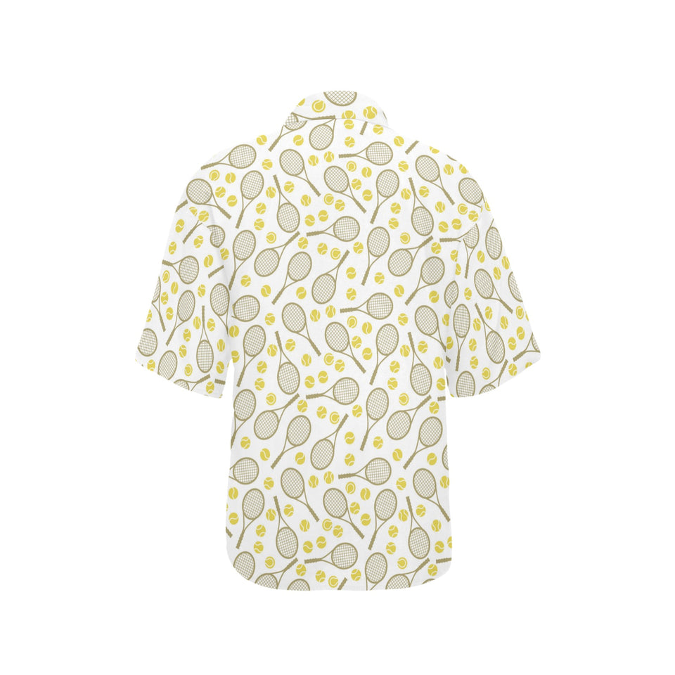 Tennis Pattern Print Design 02 Women's All Over Print Hawaiian Shirt