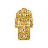 Passion fruits slice pattern Men's Long Sleeve Belted Night Robe
