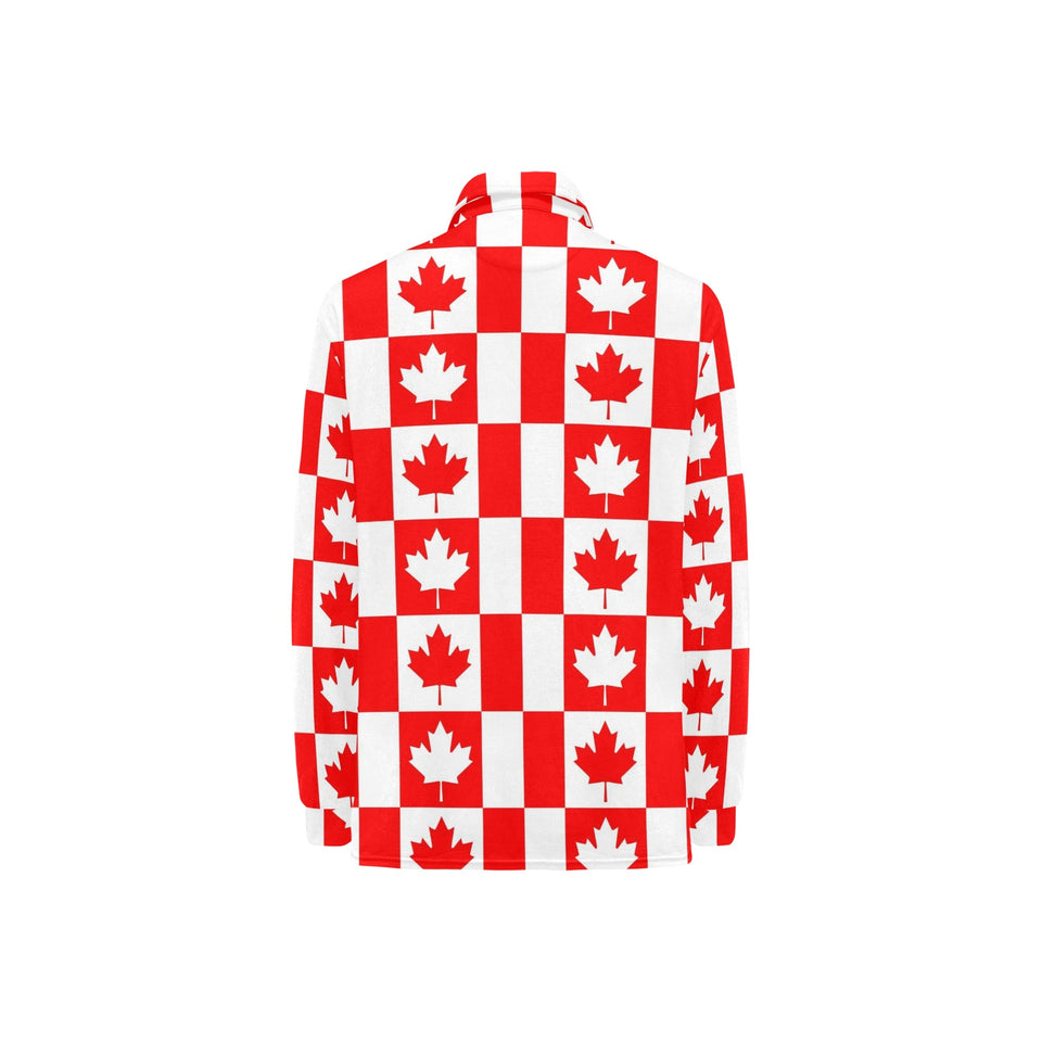 Canada Pattern Print Design 05 Women's Long Sleeve Polo Shirt