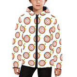 Darts Pattern Print Design 04 Kids' Boys' Girls' Padded Hooded Jacket