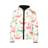 Cute whale pattern Kids' Boys' Girls' Padded Hooded Jacket