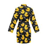Duck Pattern Print Design 05 Women's Long Sleeve Belted Night Robe