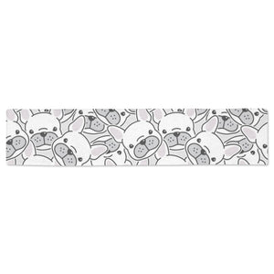 Cute french bulldog head pattern Table Runner