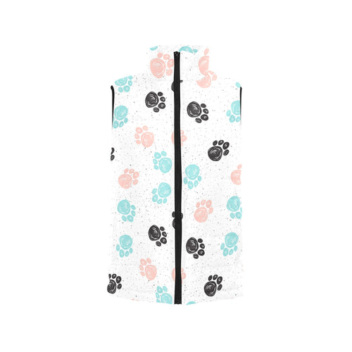 Dog Paws Pattern Print Design 04 Men's Padded Vest