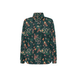 Snake forest pattern Women's Long Sleeve Polo Shirt