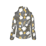 Beautiful gold autumn maple leaf pattern Women's Padded Hooded Jacket
