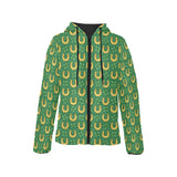 Horseshoes Pattern Print Design 05 Women's Padded Hooded Jacket