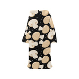 Champignon mushroom pattern Blanket Robe with Sleeves